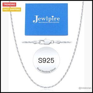 14K Gold Plated 925 Sterling Silver Rope Chain Necklace for Women